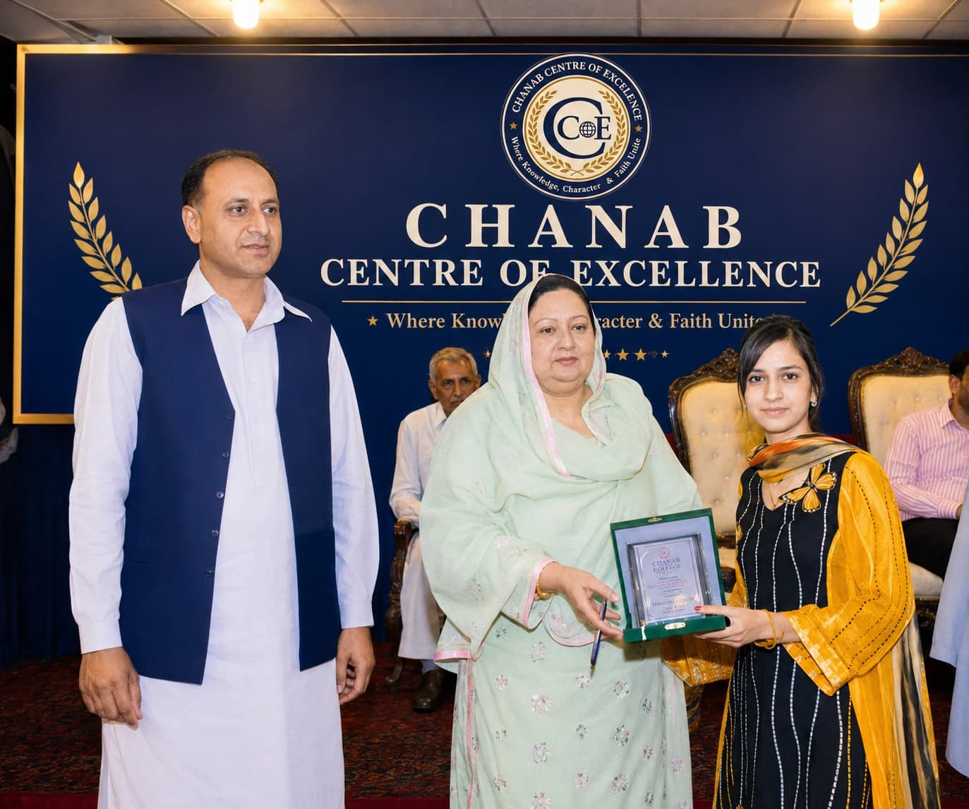 Award ceremony celebrating student character and achievement